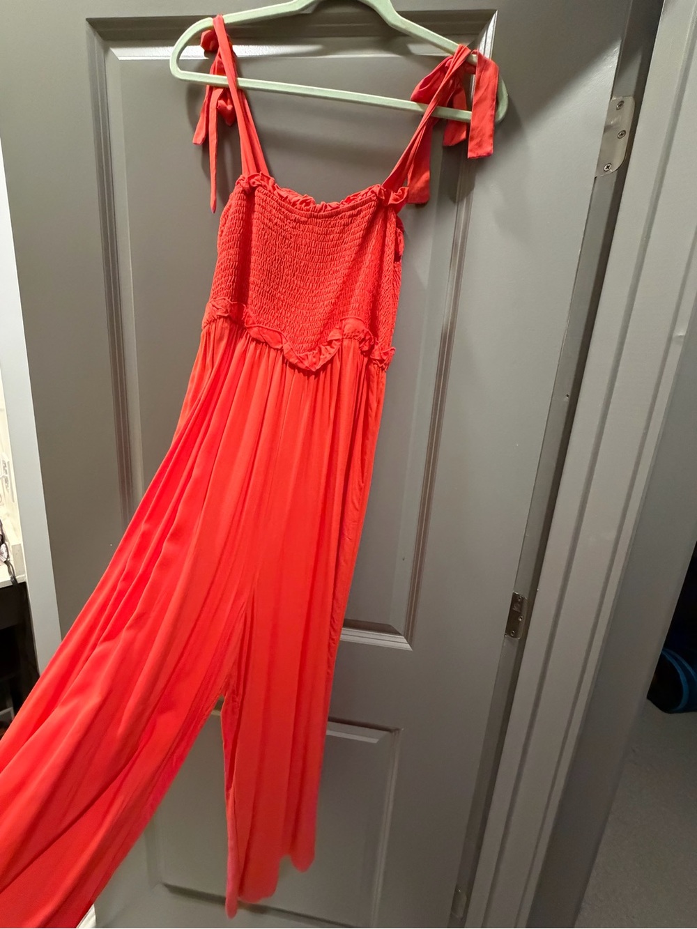 Lulu's Red Tie-Shoulder Jumpsuit